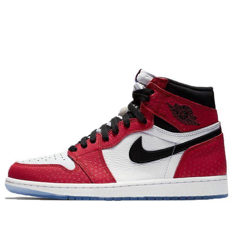 Air Jordan 1 Retro High OG 'Spider-Man Origin Story' 555088-602 Signature Shoe