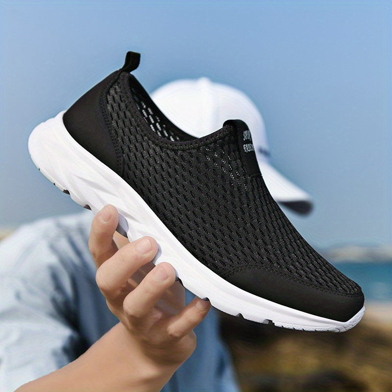 Slip-on Mesh Sneakers, Comfy Breathable Walking Shoes