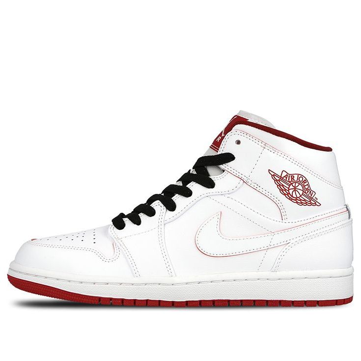 Air Jordan 1 Retro Mid 'White Gym Red' 554724-103 Epochal Sneaker