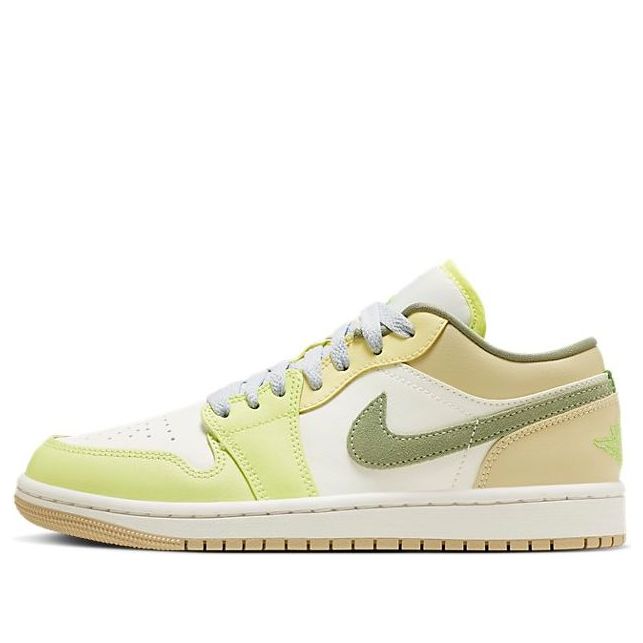 (WMNS) Air Jordan 1 Low 'Sail Oil Green Light Lemon' FD9906-131 Signature Shoe