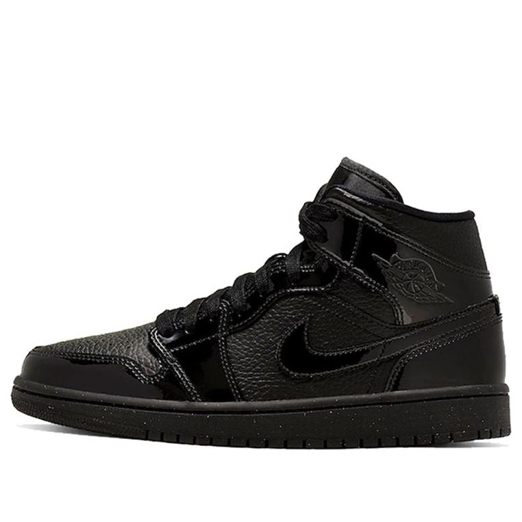 (WMNS) Air Jordan 1 Mid Patent 'Triple Black' BQ6472-003 Cultural Kicks