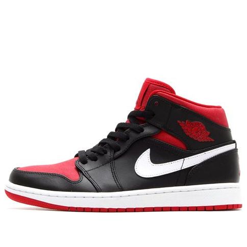 Air Jordan 1 Mid 'Black Gym Red' 554724-020 Signature Shoe