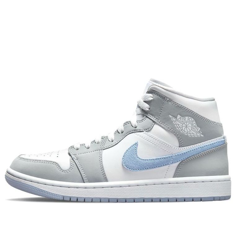(WMNS) Air Jordan 1 Mid 'Wolf Grey Aluminum' BQ6472-105 Classic Sneakers