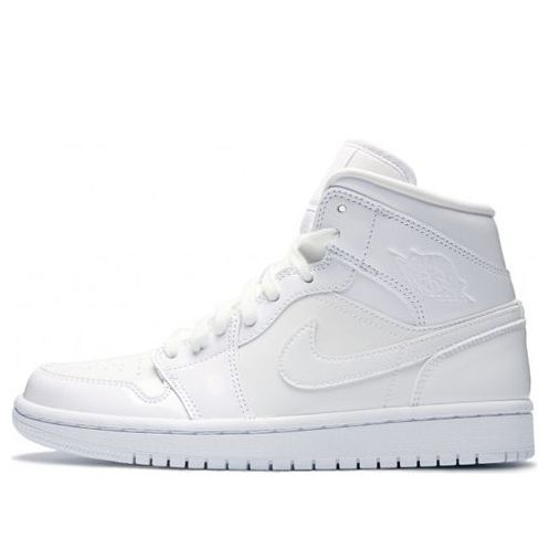 (WMNS) Air Jordan 1 Mid Patent 'Triple White' BQ6472-111 Vintage Sportswear