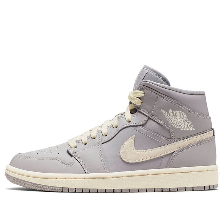 (WMNS) Air Jordan 1 Mid 'Grey Light Bone' CD7240-002 Vintage Sportswear