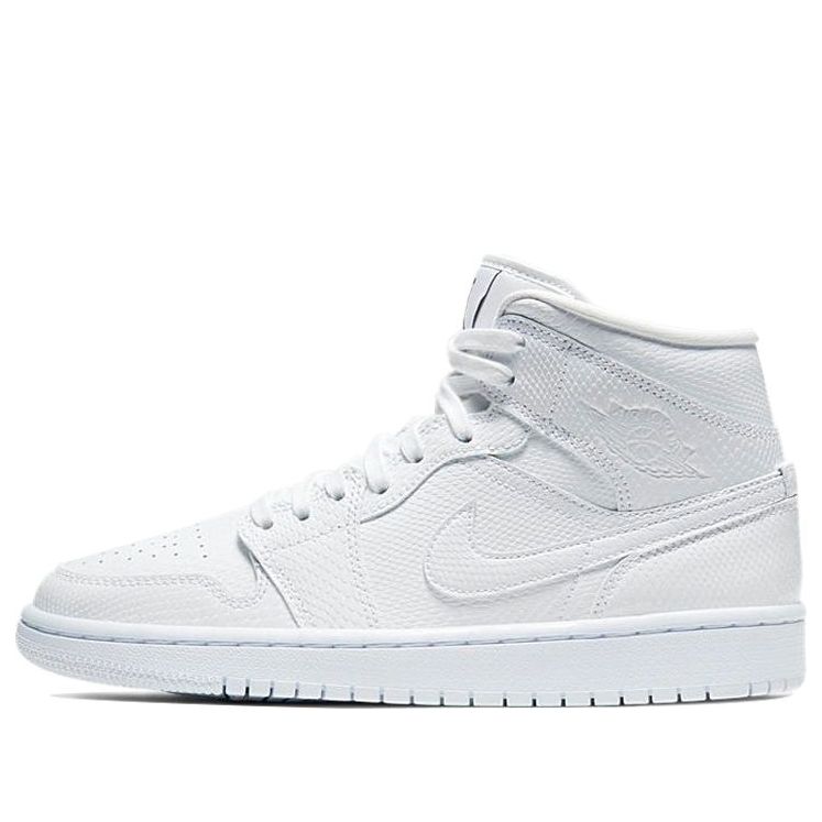 (WMNS) Air Jordan 1 Mid 'White Snakeskin' BQ6472-110 Antique Icons