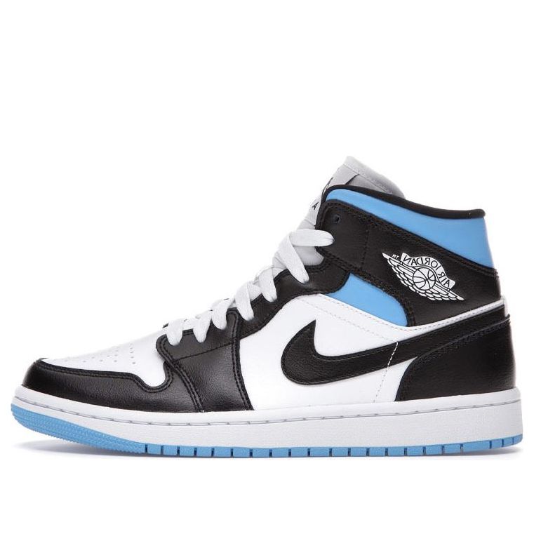 (WMNS) Air Jordan 1 Mid 'University Blue Black White' BQ6472-102 Classic Sneakers