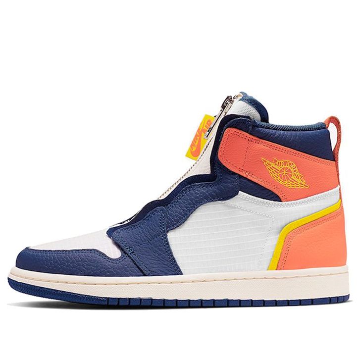 (WMNS) Air Jordan 1 High Zip 'Blue Void Citron' AQ3742-100 Vintage Sportswear