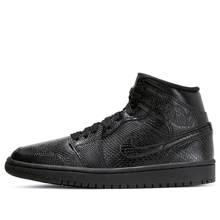 (WMNS) Air Jordan 1 Mid 'Black Snakeskin' BQ6472-010 Cultural Kicks