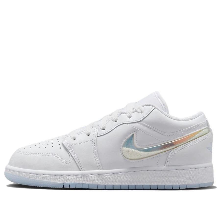(GS) Air Jordan 1 Low 'Glitter Swoosh' FQ9112-100 Iconic Trainers