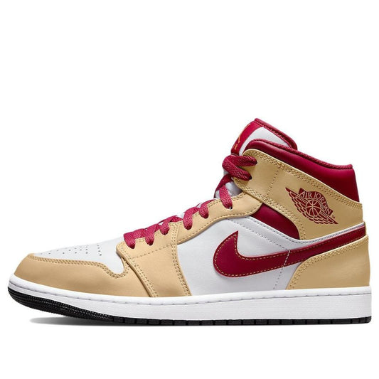 Air Jordan 1 Mid 'Light Curry Cardinal Red'  554724-201 Epochal Sneaker