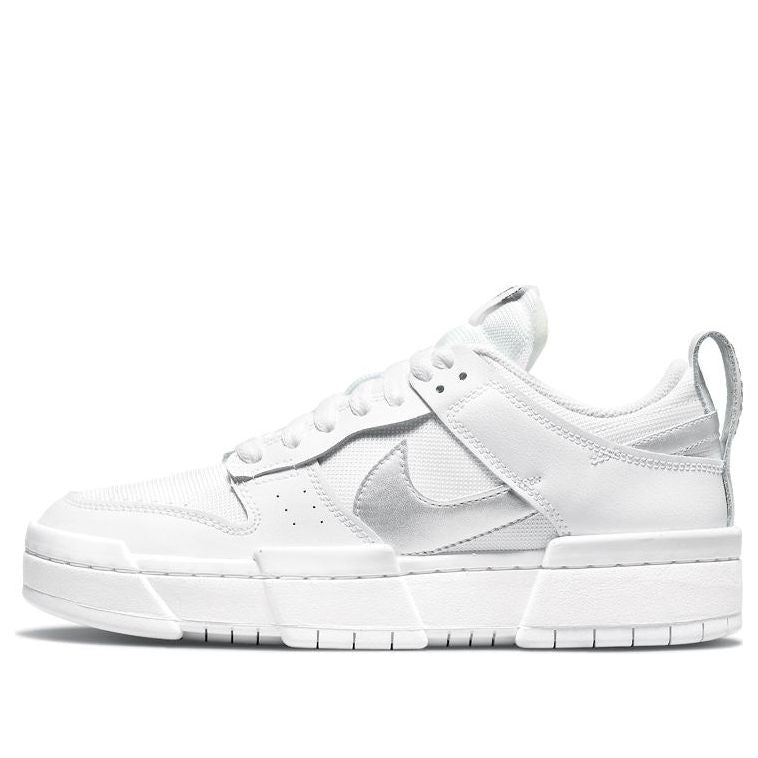 (WMNS) Nike Dunk Low Disrupt 'White Metallic Silver'  DJ6226-100 Vintage Sportswear