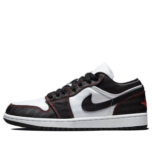 (WMNS) Air Jordan 1 Low SE Utility 'White Black Red'  DD9337-106 Signature Shoe